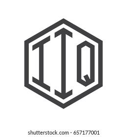 three-letter initials hexagon logo black
