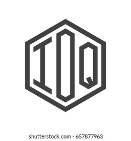 three-letter initials hexagon logo black