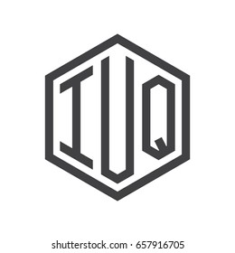 three-letter initials hexagon logo black