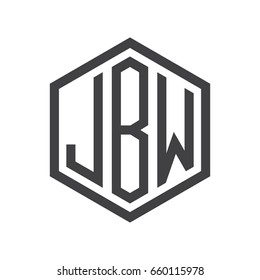 three-letter initials hexagon logo black