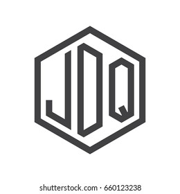 three-letter initials hexagon logo black
