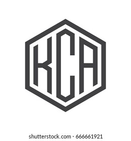 three-letter initials hexagon logo black