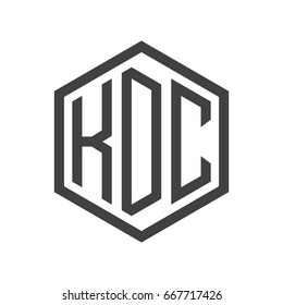 three-letter initials hexagon logo black