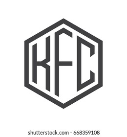 three-letter initials hexagon logo black