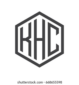three-letter initials hexagon logo black