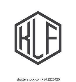 three-letter initials hexagon logo black