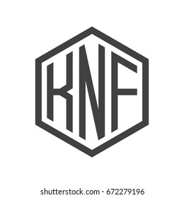three-letter initials hexagon logo black