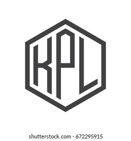 three-letter initials hexagon logo black