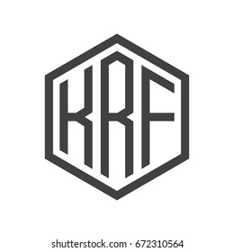 three-letter initials hexagon logo black