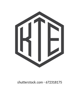 three-letter initials hexagon logo black