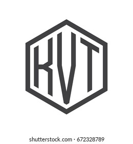 three-letter initials hexagon logo black