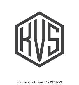 three-letter initials hexagon logo black