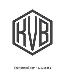 three-letter initials hexagon logo black