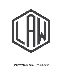 three-letter initials hexagon logo black