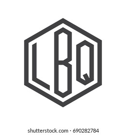 three-letter initials hexagon logo black