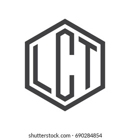 three-letter initials hexagon logo black