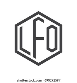 three-letter initials hexagon logo black