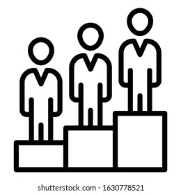 Three-level podium steps vector icon design, Position Holder lower first podia.