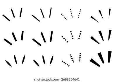 Three-line line drawing set for the upper left (monochrome).