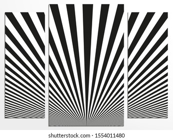 Three-part panel with an abstract pattern. Vector illustration.