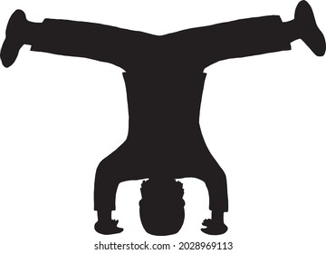 Three-point inverted silhouette in breakdance