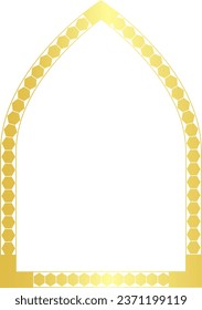 Polígono de arco de tres puntas Puerta de la ventana Forma de la ventana Arco arquitectónico Rectónico rectángulo Símbolo Flechas de oro Marco dorado bordes ornamentales decoración marco de la imagen 