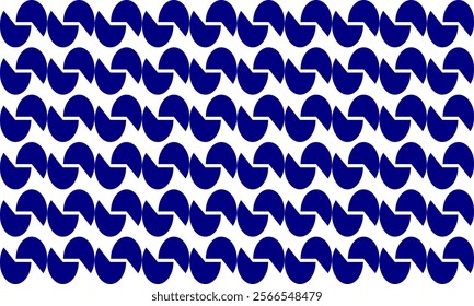 Three-quarters circle, half dot of blue strip abstract arrange on white background repeat seamless design for fabric print or wallpaper checkerboard