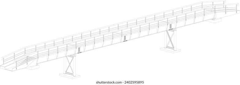 three-span metal temporary pedestrian bridge