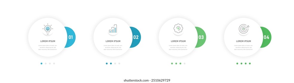 A three-stage scheme reflecting the achievement of the process. Infographics for business presentations consisting of stages, options, moves