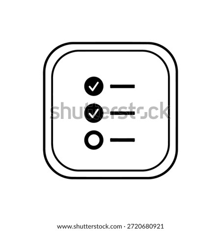 Three-state toggle switch icon with checkmarks white background