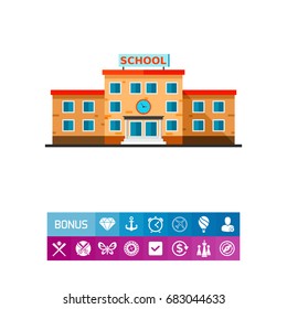 Three-storied School Building Icon