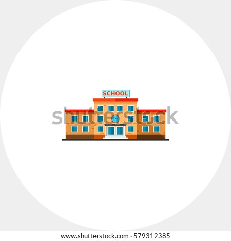 Three-storied School Building Icon