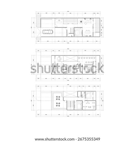 three-story office floor plan with a home concept