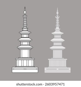 Three-story Stone Pagoda at Bulguksa Temple in Gyeongju