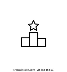 A three-tiered winner's podium with a star above the first place platform. Symbol for champion and top achievement.