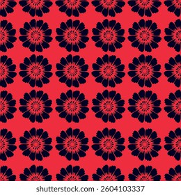 three-tone abstract small flower with solid leaves arrangement with medium color, all over vector design with full pattern illustration digital image for textile printing factory