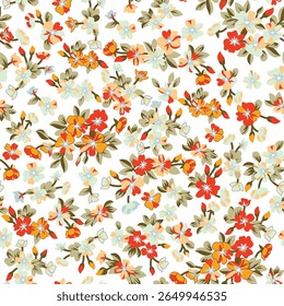 three-tone solid abstract small hibiscus flower with black color background, all over vector design with solid background illustration digital image for textile or wrapping paper printing factory