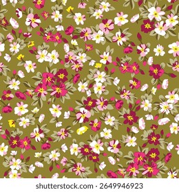 three-tone solid abstract small hibiscus flower with black color background, all over vector design with solid background illustration digital image for textile or wrapping paper printing factory