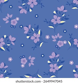 three-tone solid abstract small hibiscus flower with black color background, all over vector design with solid background illustration digital image for textile or wrapping paper printing factory