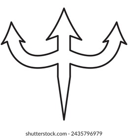 three-way direction arrow icon. arrow icon ,three way direction arrow sign, road direction vector. Three Way Fork black Arrow