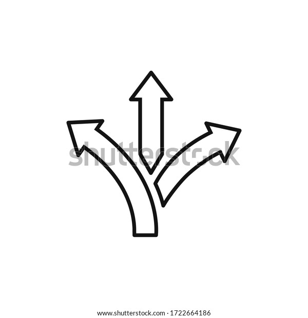 three-way-direction-arrow-icon-vector-road-direction-sign