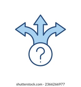 Three-Way Direction Arrow related vector icon. Isolated on white background. Vector illustration