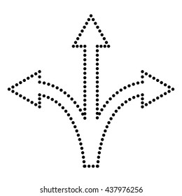 Three-way direction arrow sign