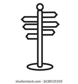 three-way direction arrow sign, road sign direction icon, vector illustration