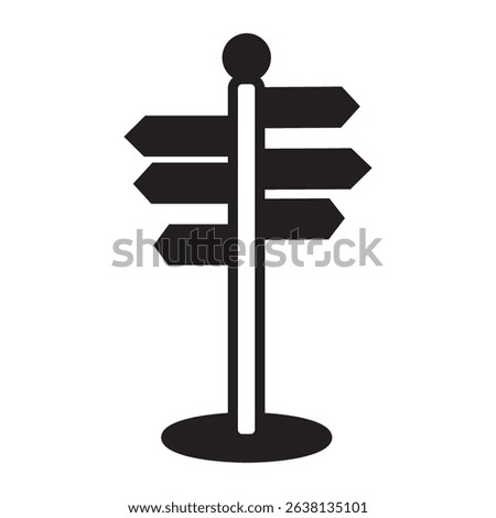 three-way direction arrow sign, road sign direction icon, vector illustration
