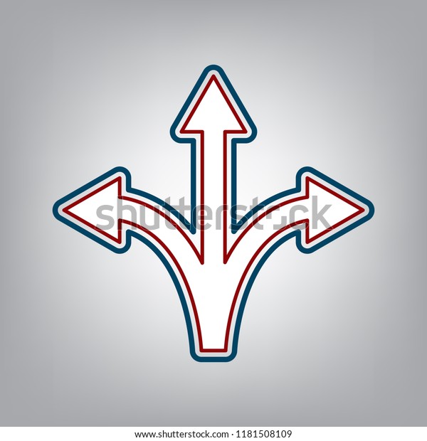 Threeway Direction Arrow Sign Vector Dark Stock Vector Royalty Free 1181508109 Shutterstock 2003