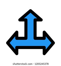 three-way lane direction