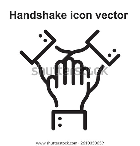 Three-Way Partnership Handshake Vector - Collaboration