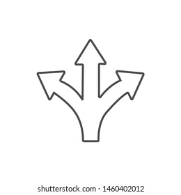 three-way vector symbol icon. Event direction icon