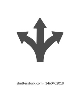 three-way vector symbol icon. Event direction icon